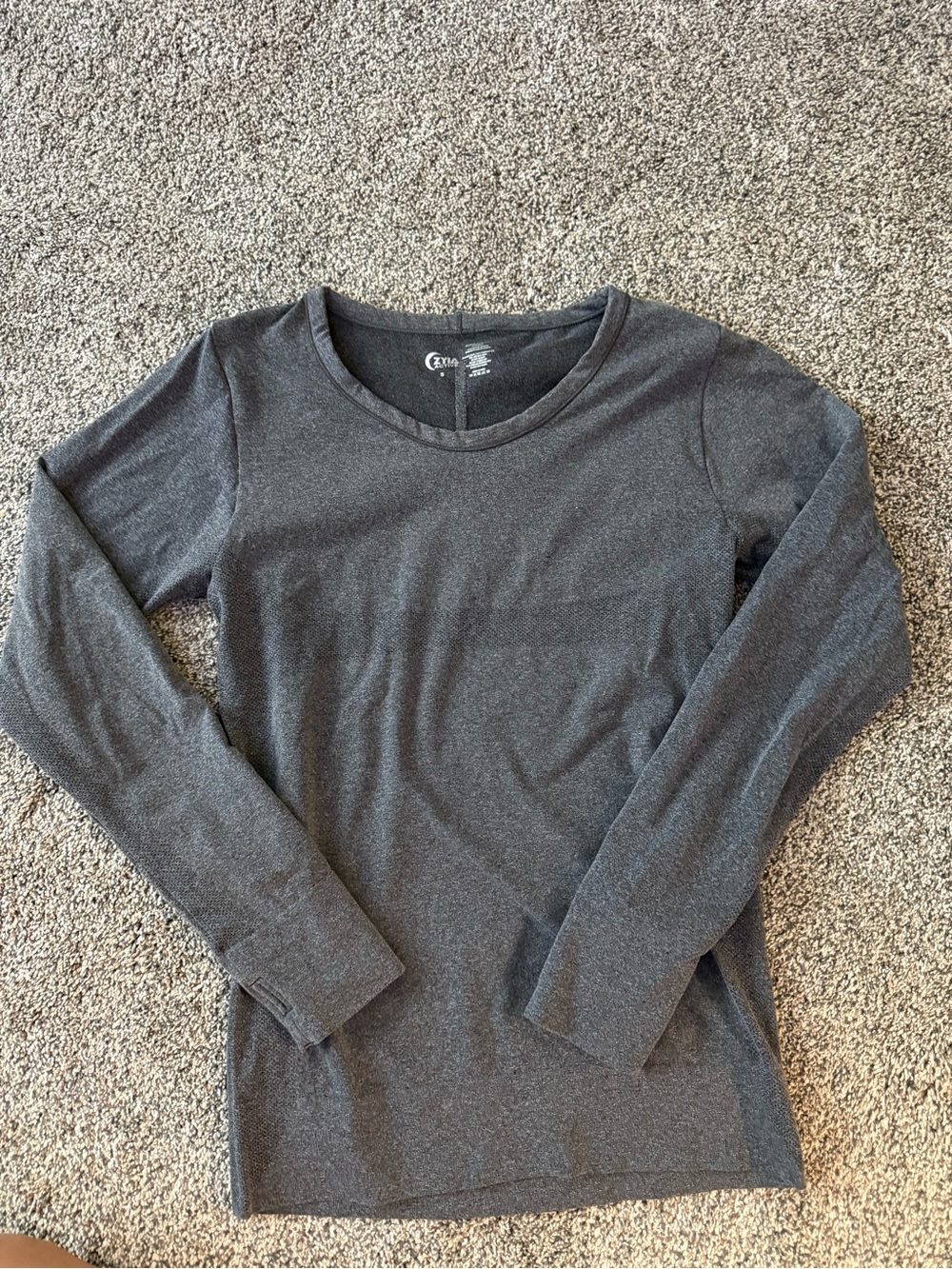 Classic Long-Sleeve Crewneck Top - Charcoal